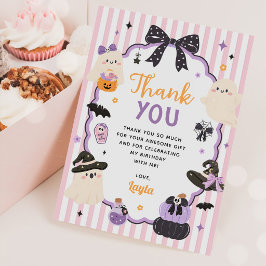 Cartão De Agradecimento Fantasma Fofo Little Boo Aniversário de 1 ano no H