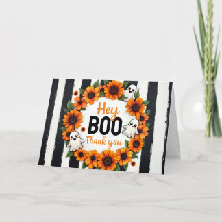 Cartão De Agradecimento Fantasma Personalizado do Halloween 'Ei Boo, Obrig