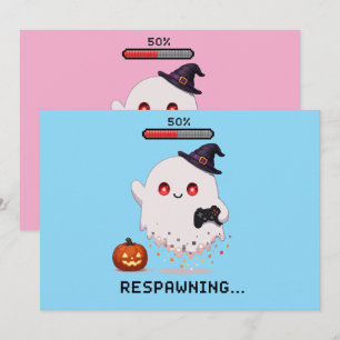 Cartão De Agradecimento Fantasmas de Jogos Halloween Ressuscitando