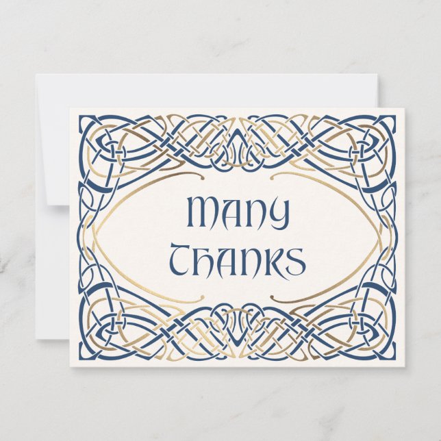 Cartão De Agradecimento Fantasy Celtic Medieval Wedding (Frente)