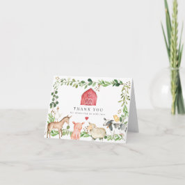 Cartão De Agradecimento Farm Animals Baby Shower Thank You Card