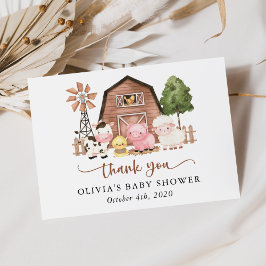 Cartão De Agradecimento Farm Animals, Cute Animals, Barn, Baby Shower