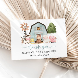 Cartão De Agradecimento Farm Animals, Cute Animals, Blue Barn, Baby Shower