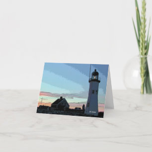 Cartão De Agradecimento Farol antigo de tomografia—obrigado você