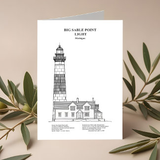 Cartão De Agradecimento Farol de Big Sable Point - Michigan - BD