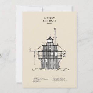 Cartão De Agradecimento Farol Duxbury Pier Light - Massachusetts - SBD