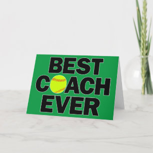 Cartão De Agradecimento Fastpitch Softball Best Coach Ever Custom Color