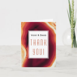 Cartão De Agradecimento Fatia de ágata vermelha geodo casamento Obrigado f