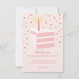 Cartão De Agradecimento Fatia do Bolo de Bolo de Aniversário