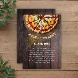 Cartão De Agradecimento Fatia Rústica Fatia Pizza Baby Shower