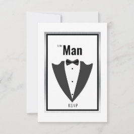 Cartão De Agradecimento Fato de terno e arco preto e branco