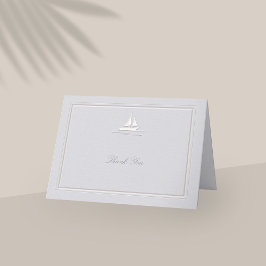 Cartão De Agradecimento Faux Embossed Coastal Formal Casamento Obrigado