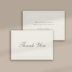 Cartão De Agradecimento Faux Embossed Formal Traditional Wedding Obrigado