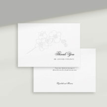 Faux Embossed Orchids Elegante Casamento Obrigado