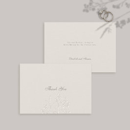 Cartão De Agradecimento Faux Embossed Wildflower Ecru Casamento Formal