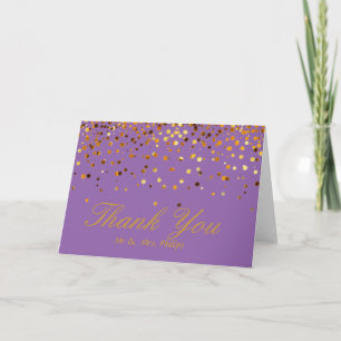 Cartão De Agradecimento Faux Gold Foil Confetti Elegante Sparkles Obrigado