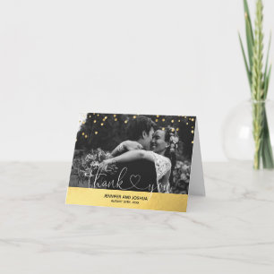 Cartão De Agradecimento Faux Gold Foil Confetti Obrigado Casamento FOTOS