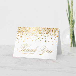 Cartão De Agradecimento Faux Gold Foil Confetti Pontos Elegantes Personali