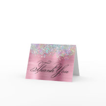 Faux Sparkly Holographic Glitter Pink Foil