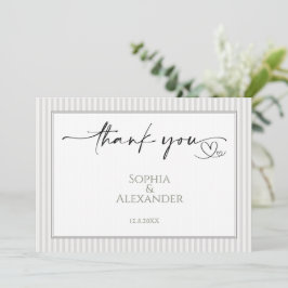Cartão De Agradecimento Favor de Casamento Minimalista
