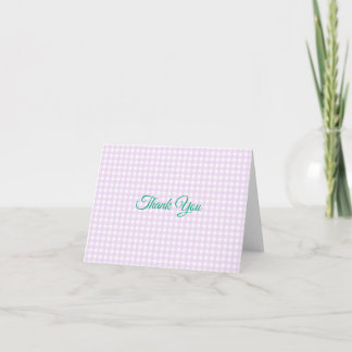 Cartão De Agradecimento Faye e Lauren Gingham Rosa