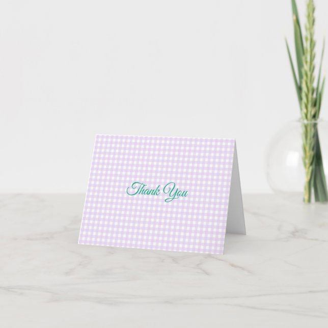 Cartão De Agradecimento Faye e Lauren Gingham Rosa (Frente)