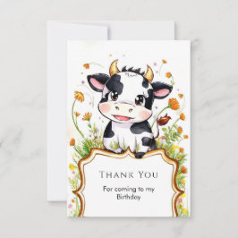 Cartão De Agradecimento Fazenda Casa Simples Aniversário de Vaca