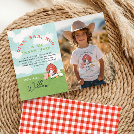 Cartão De Agradecimento Fazenda de Meninos Quintal de Fazenda Aniversário 