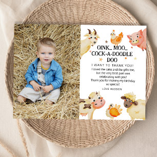 Cartão De Agradecimento Fazenda Festa de aniversário do estaleiro