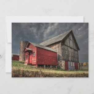 Cartão De Agradecimento Fazendas Red Wooden Barn em Michigan