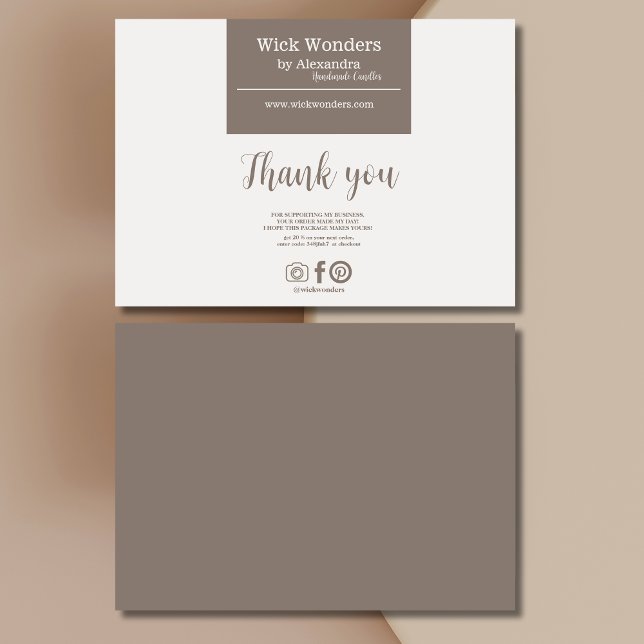 Cartão De Agradecimento Fazer Velas Minimalísticas Boho (Criador carregado)