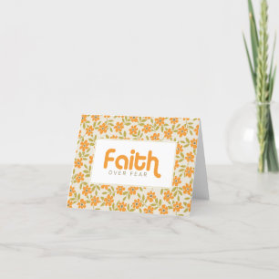 Cartão De Agradecimento Fé Sobre Medo Laranja Notecard