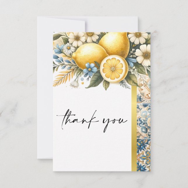 Cartão De Agradecimento Febre de Azulejo do Mediterrâneo: italiano Positan (Frente)