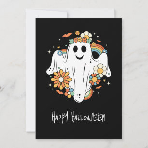Cartão De Agradecimento Felicidade Fantasma Vibração Retro Hippie Hallowee