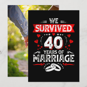 Cartão De Agradecimento Feliz 40º Aniversário de Casamento casais aniversá