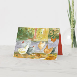 Cartão De Agradecimento Feliz Aniversário Amigo Galinhas Fazenda