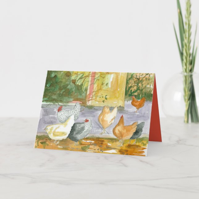 Cartão De Agradecimento Feliz Aniversário Amigo Galinhas Fazenda (Frente)