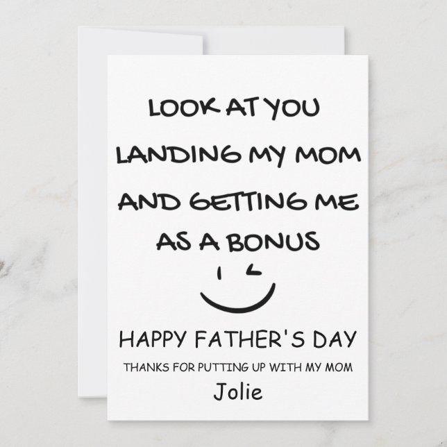 Cartão De Agradecimento Feliz aniversário ao padrasto (Frente)