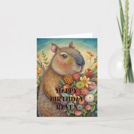 Cartão De Agradecimento Feliz aniversário, bonitinha, bonitinha.