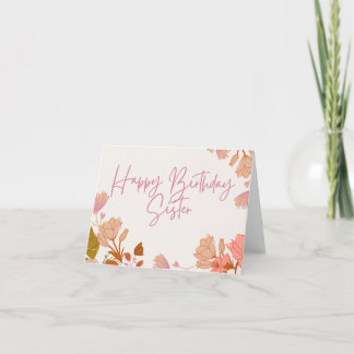 Cartão De Agradecimento Feliz Aniversário da Irmã