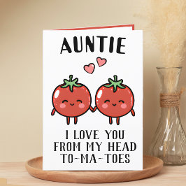 Cartão De Agradecimento Feliz Aniversário da Tia Feliz Tomate Pun