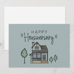 Cartão De Agradecimento Feliz Aniversário de Casa Personalizado Housivers