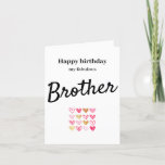 Cartão De Agradecimento Feliz Aniversário do Brother Card<br><div class="desc">Personalize este cartão de aniversário fofo para o seu irmão fabuloso. Pode adicionar seu próprio dentro de mensagem.</div>