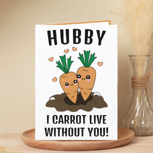 Cartão De Agradecimento Feliz Aniversário do Carrot Pun Marido Engraçado