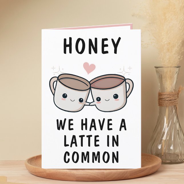 Cartão De Agradecimento Feliz Aniversário do Coffee Cup Feliz (Cute Funny Coffee Cup Spouse Happy Birthday Thank You Card)