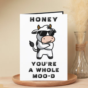 Cartão De Agradecimento Feliz Aniversário do Cow Moo Spous