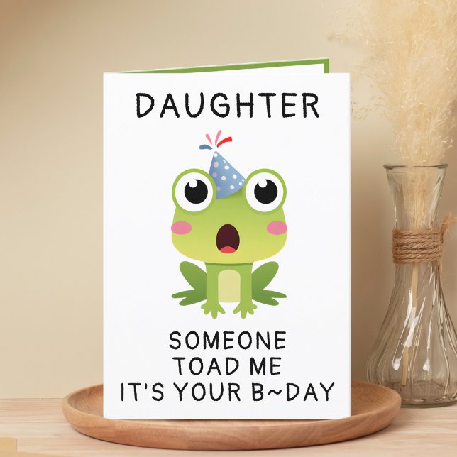 Cartão De Agradecimento Feliz Aniversário do Feliz Aniversário do Sapo Sap (Funny Frog Toad Croak Daughter Happy Birthday Thank You Card)
