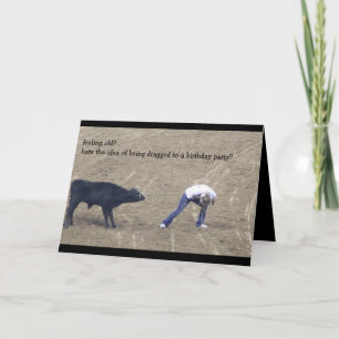 Cartão De Agradecimento Feliz aniversário do Rodeo para o Velho Cronômetro