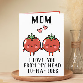 Cartão De Agradecimento Feliz Aniversário do Tomate Engraçado Pun Mãe