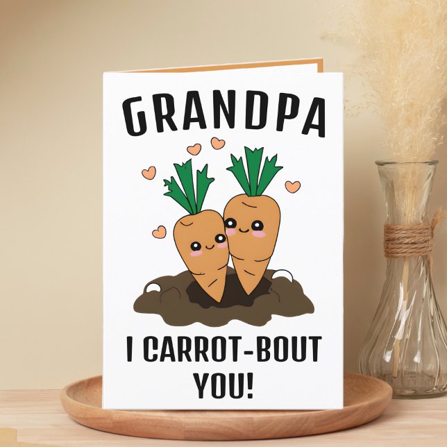Cartão De Agradecimento Feliz Aniversário Feliz Carrot Pun Avô (cute funny carrot birthday card for grandfather)